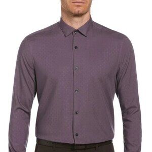 Perry Ellis Wine Geo Dobby Button-Down Shirt